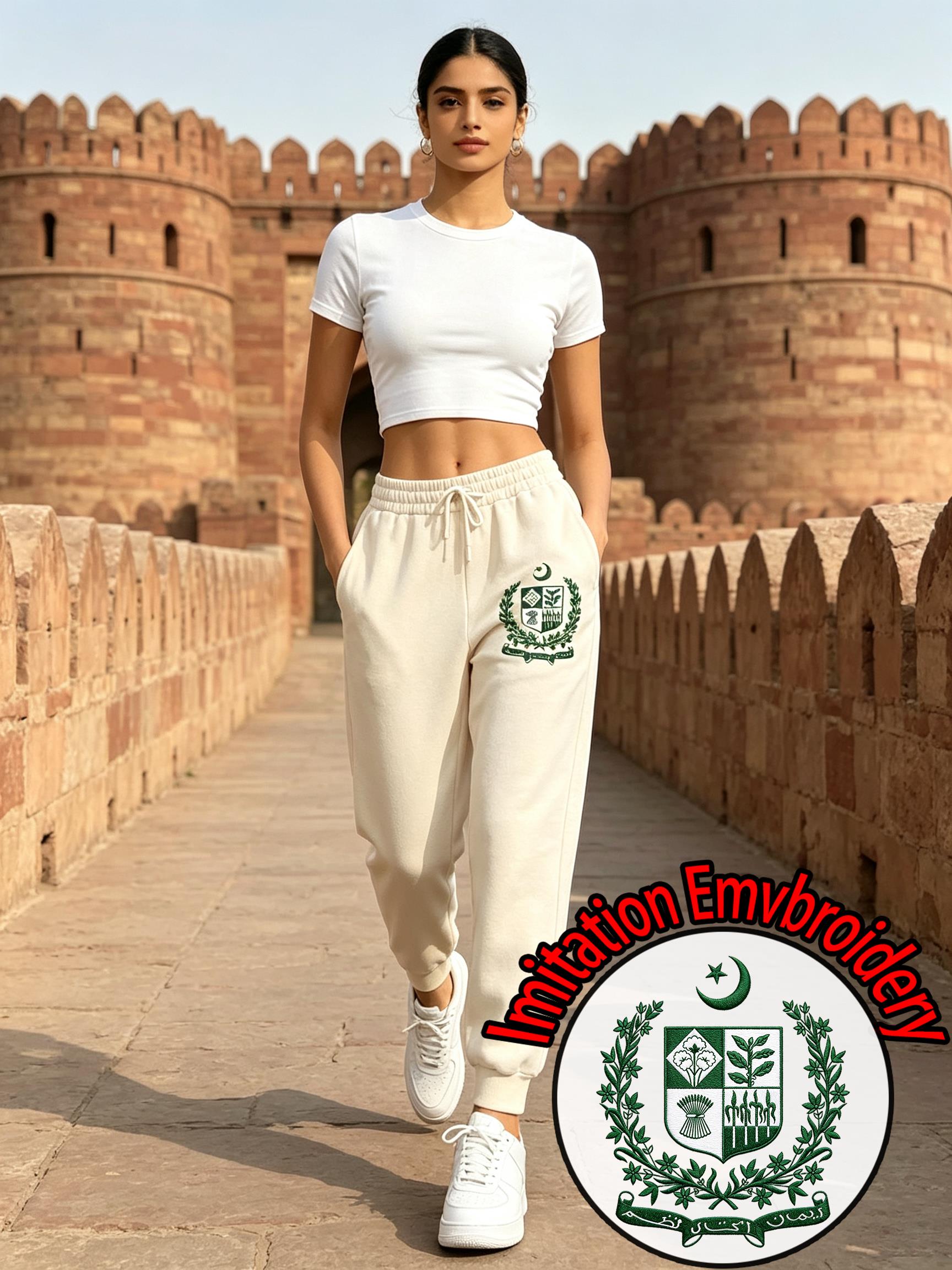 Winter Clothing Pakistan - Pakistan Imitation Embroidery Print Jogging Pants