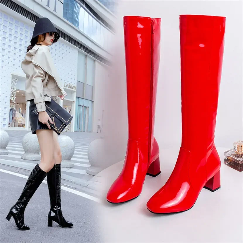 Red White Patent Leather Women - Winter Clothing For Women review and price
